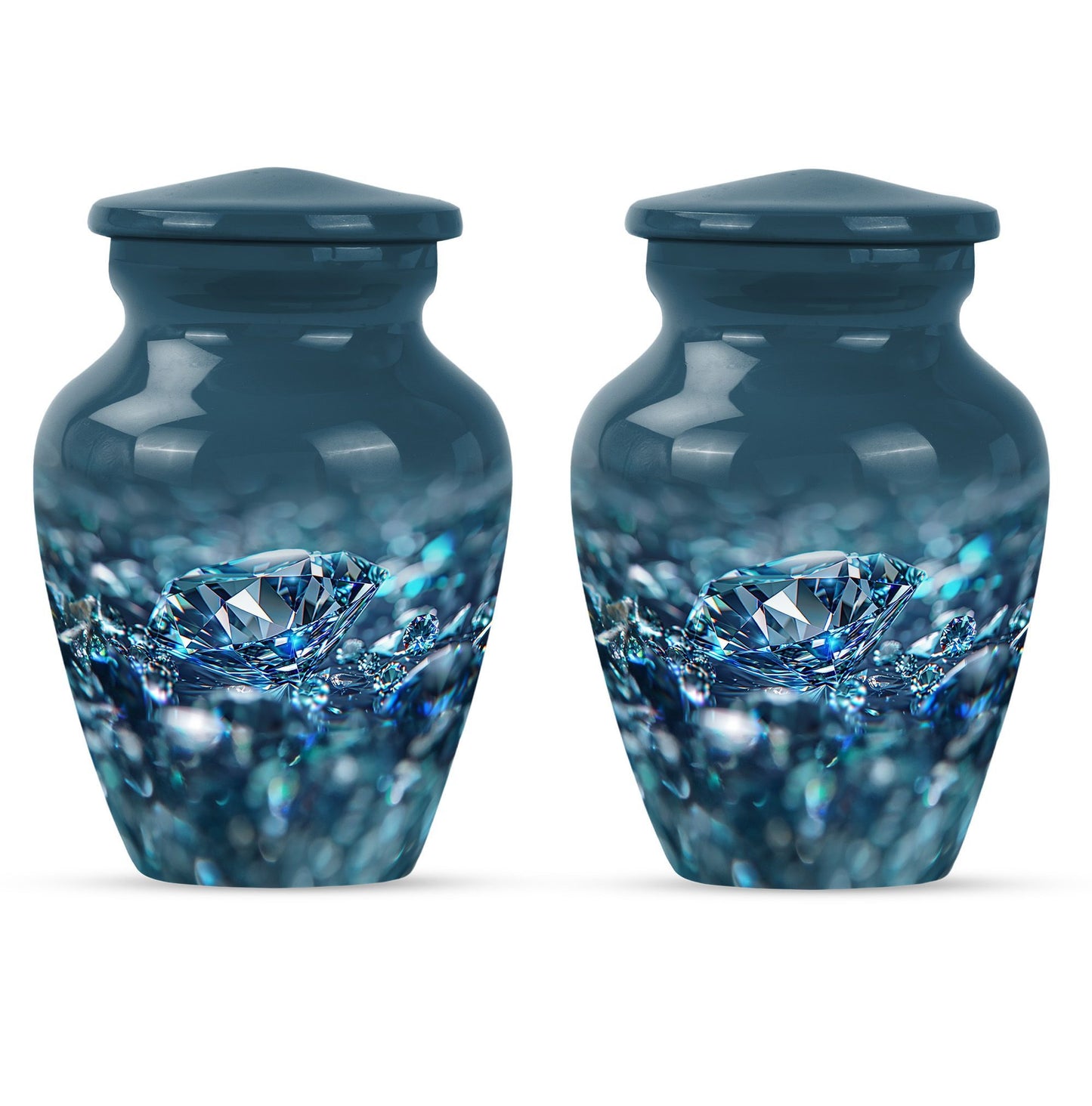 Classic 10 inch diamond urn for male cremation.