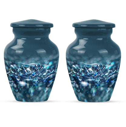 Classic 10 inch diamond urn for male cremation.
