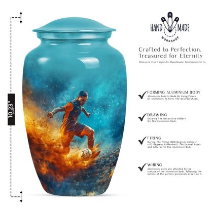 10 inch classic aluminium soccer urn.