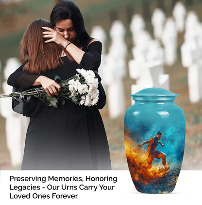 10 inch classic aluminium soccer urn.
