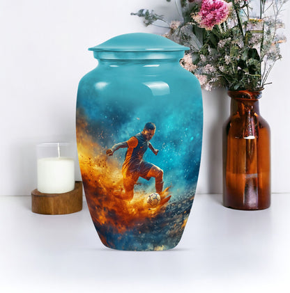 10 inch classic aluminium soccer urn.