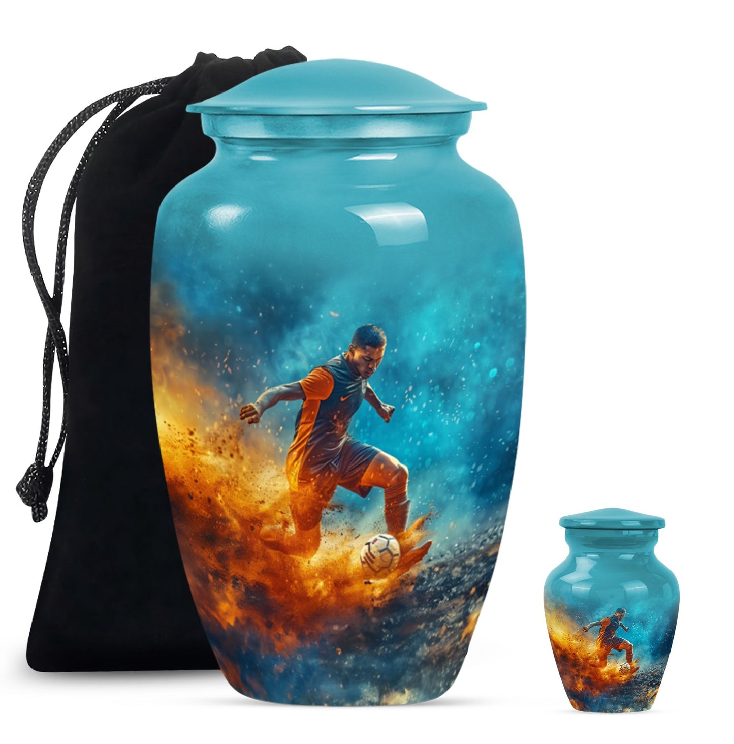 10 inch classic aluminium soccer urn.