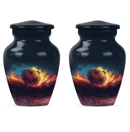 Classic Soccer Urn, Aluminum Large Cremation Urn for Male.