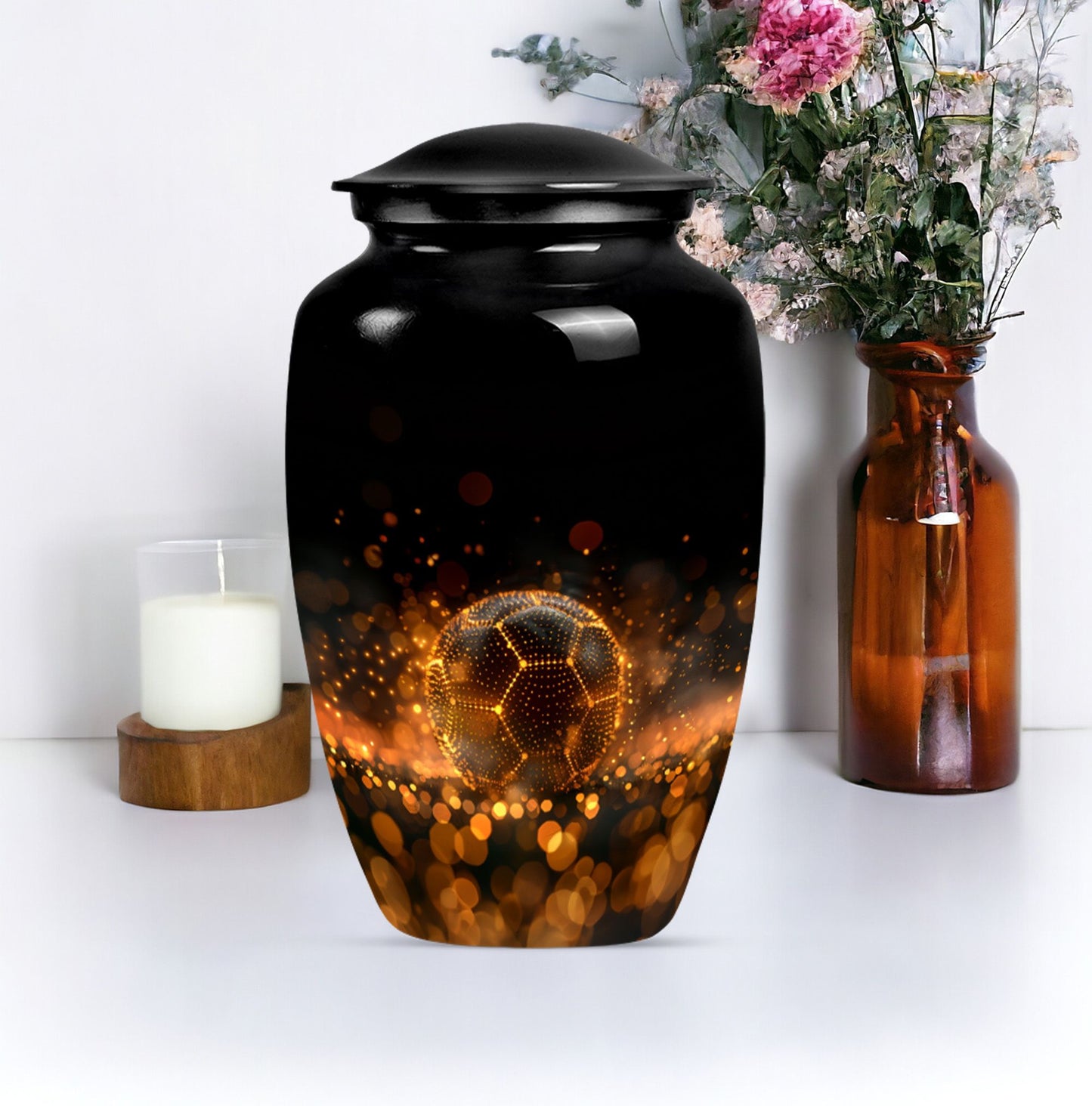 Soccer-themed Large Classic Memorial Urn