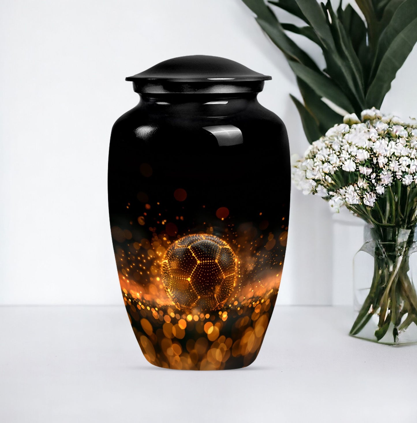 Soccer-themed Large Classic Memorial Urn
