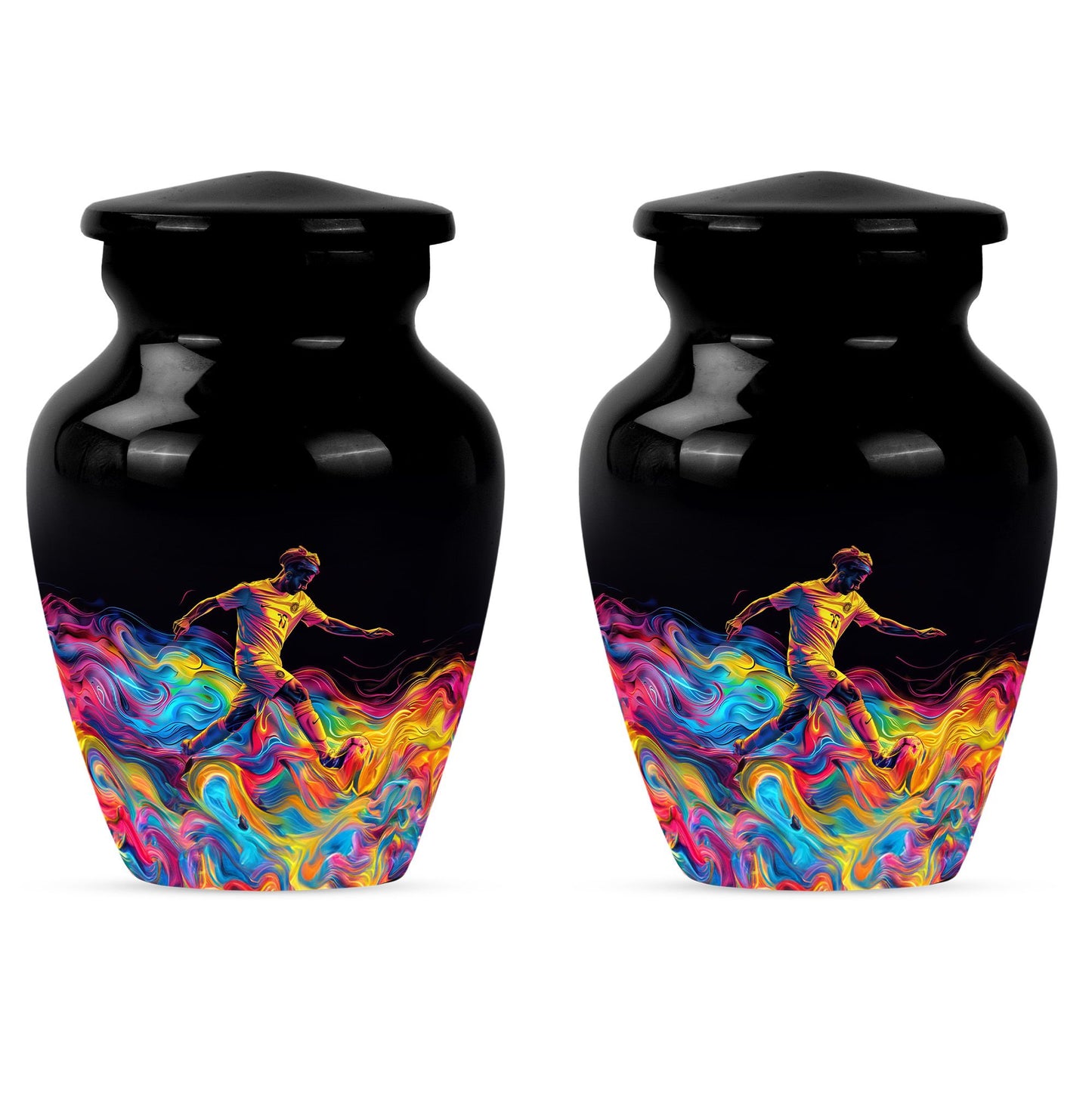 Personalized Soccer Cremation Urn for Human Ashes - 10-inch, 200 cu in - Yatskia