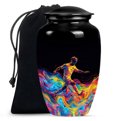 10-inch aluminum soccer urn.