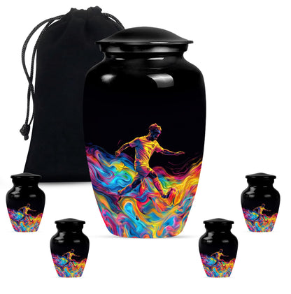 Personalized Soccer Cremation Urn for Human Ashes - 10-inch, 200 cu in - Yatskia