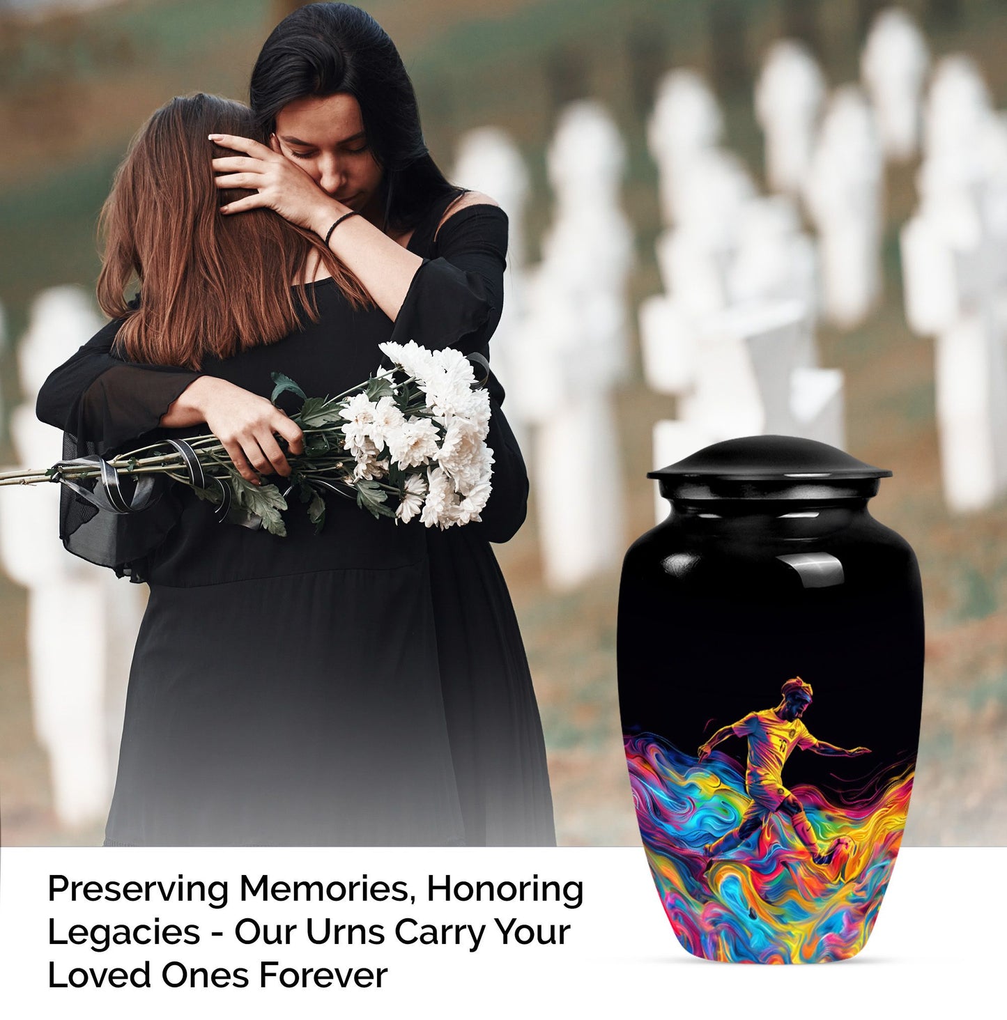 10-inch aluminum soccer urn.