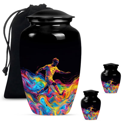 Personalized Soccer Cremation Urn for Human Ashes - 10-inch, 200 cu in - Yatskia
