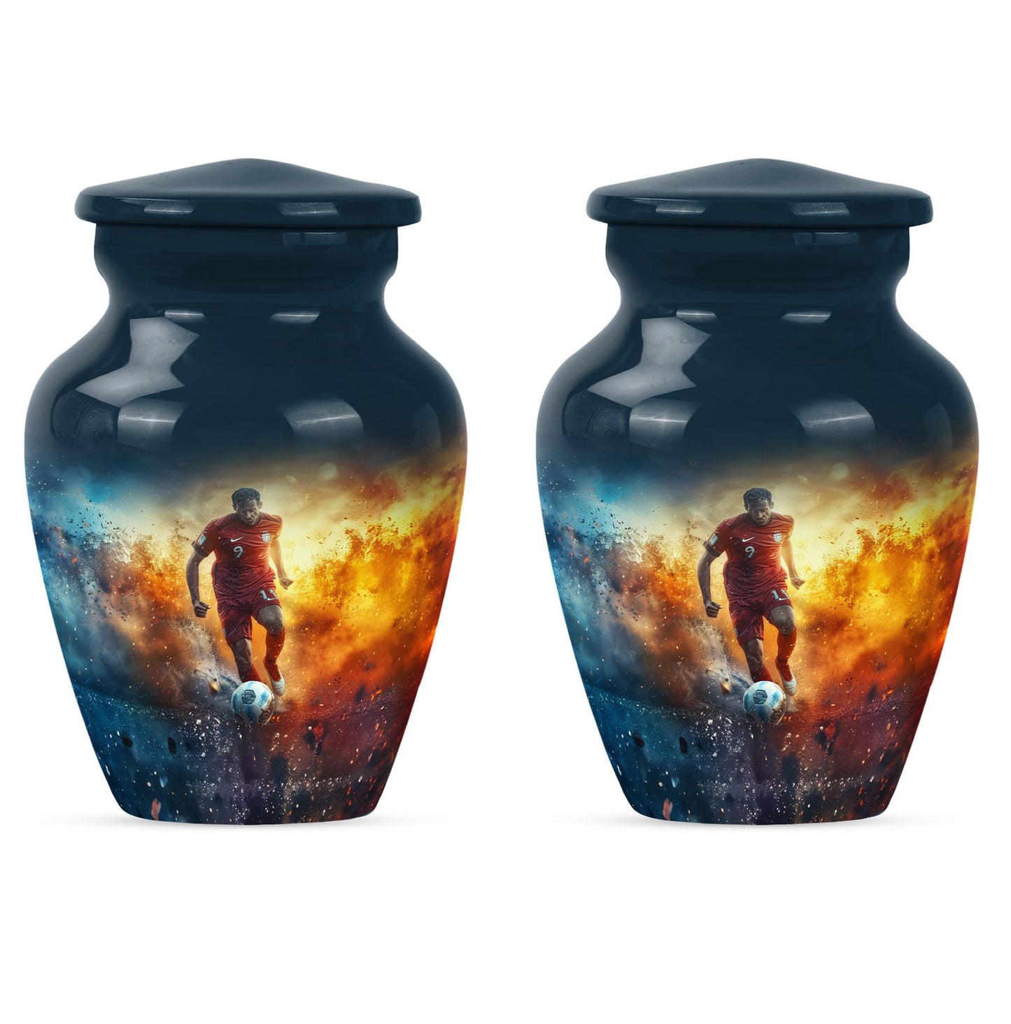 Personalized Soccer Cremation Urn for Human Ashes - 10-inch, 200 cu in - Yatskia
