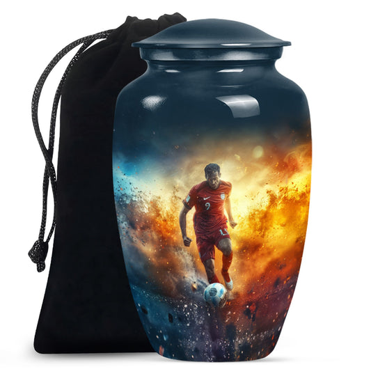 10 Inch Classic Soccer Urn, Aluminium cremation urn.