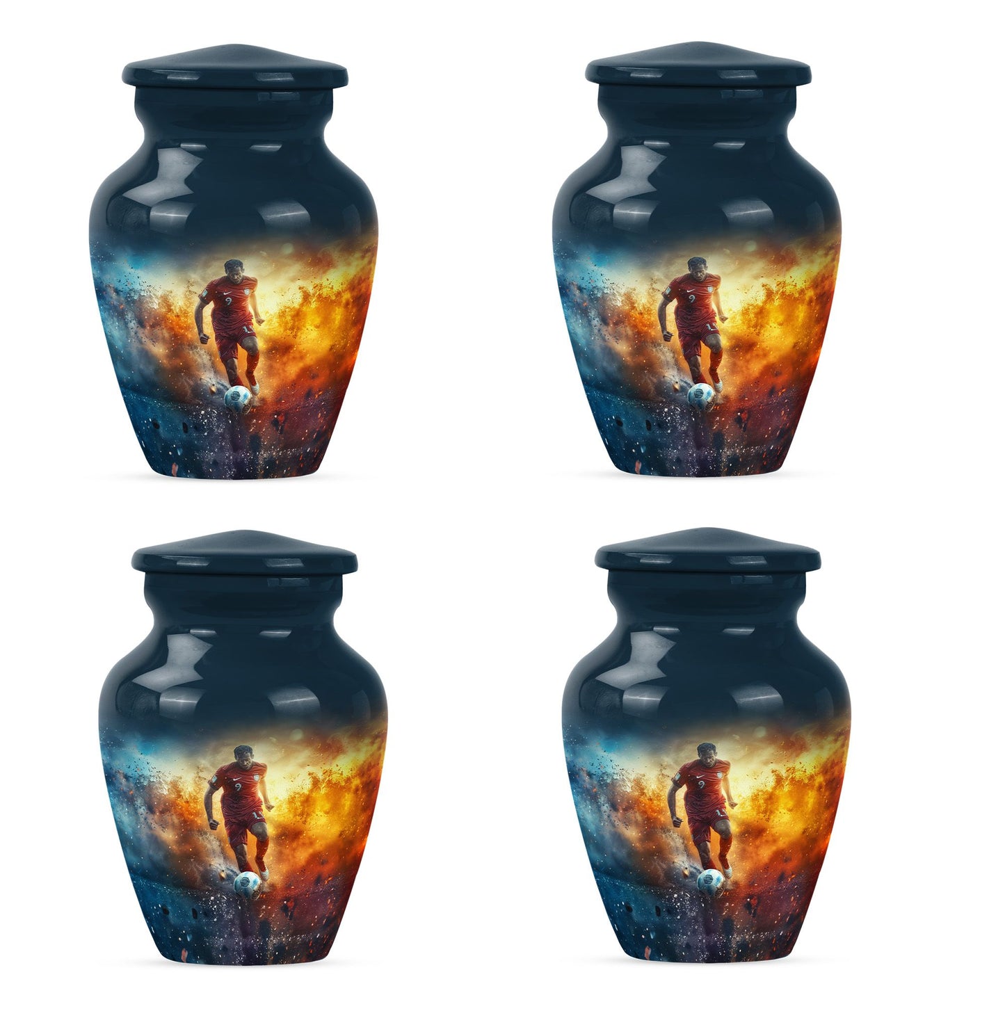 10 Inch Classic Soccer Urn, Aluminium cremation urn.