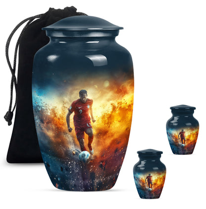 Personalized Soccer Cremation Urn for Human Ashes - 10-inch, 200 cu in - Yatskia