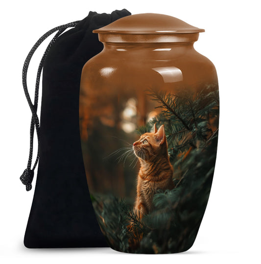 Orange Cat Urn Funeral For Ashes Funeral, Ashes Memorial Urn