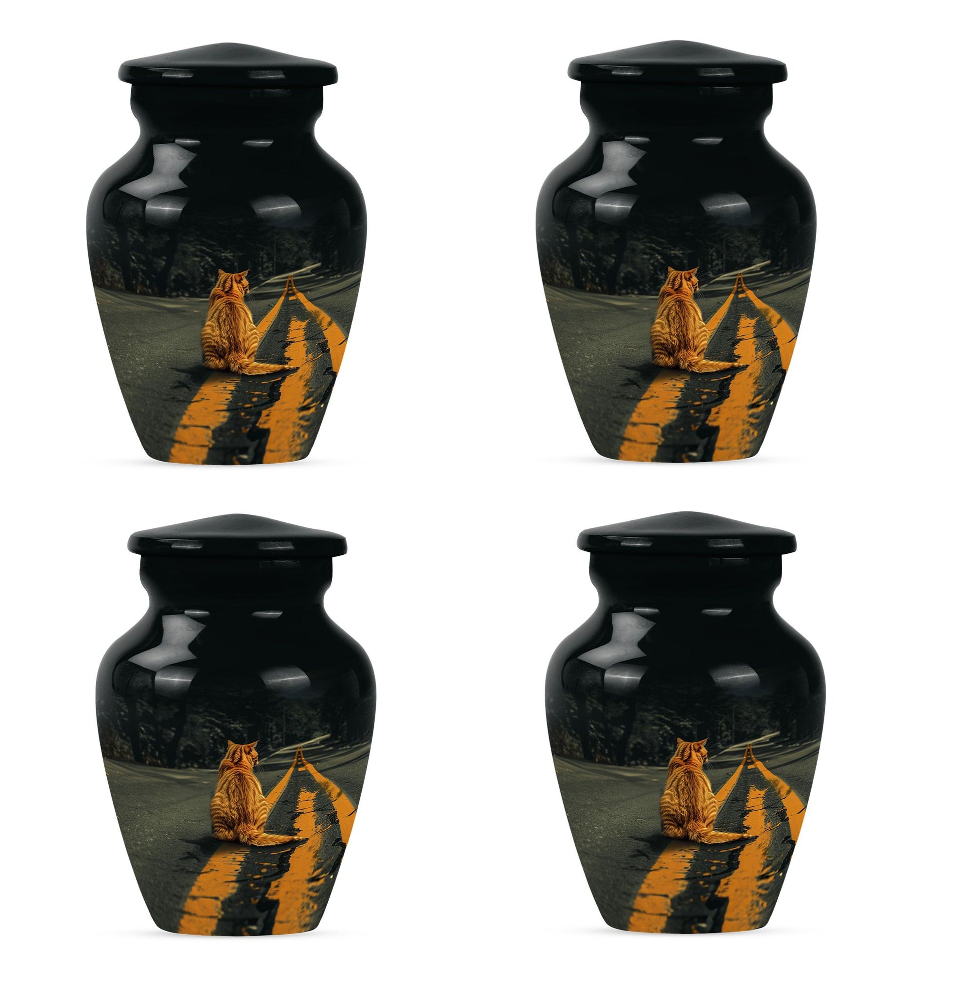 Orange Cat Mini Keepsake Funeral, Ashes Cremation Urn For Ashes