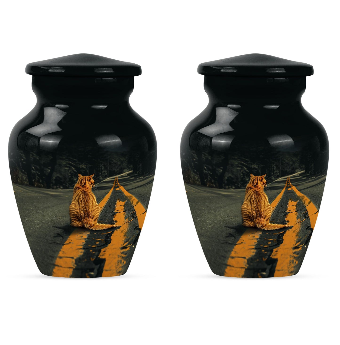 Orange Personalized Cat Keepsake Urn for Pet Ashes -  Yatskia