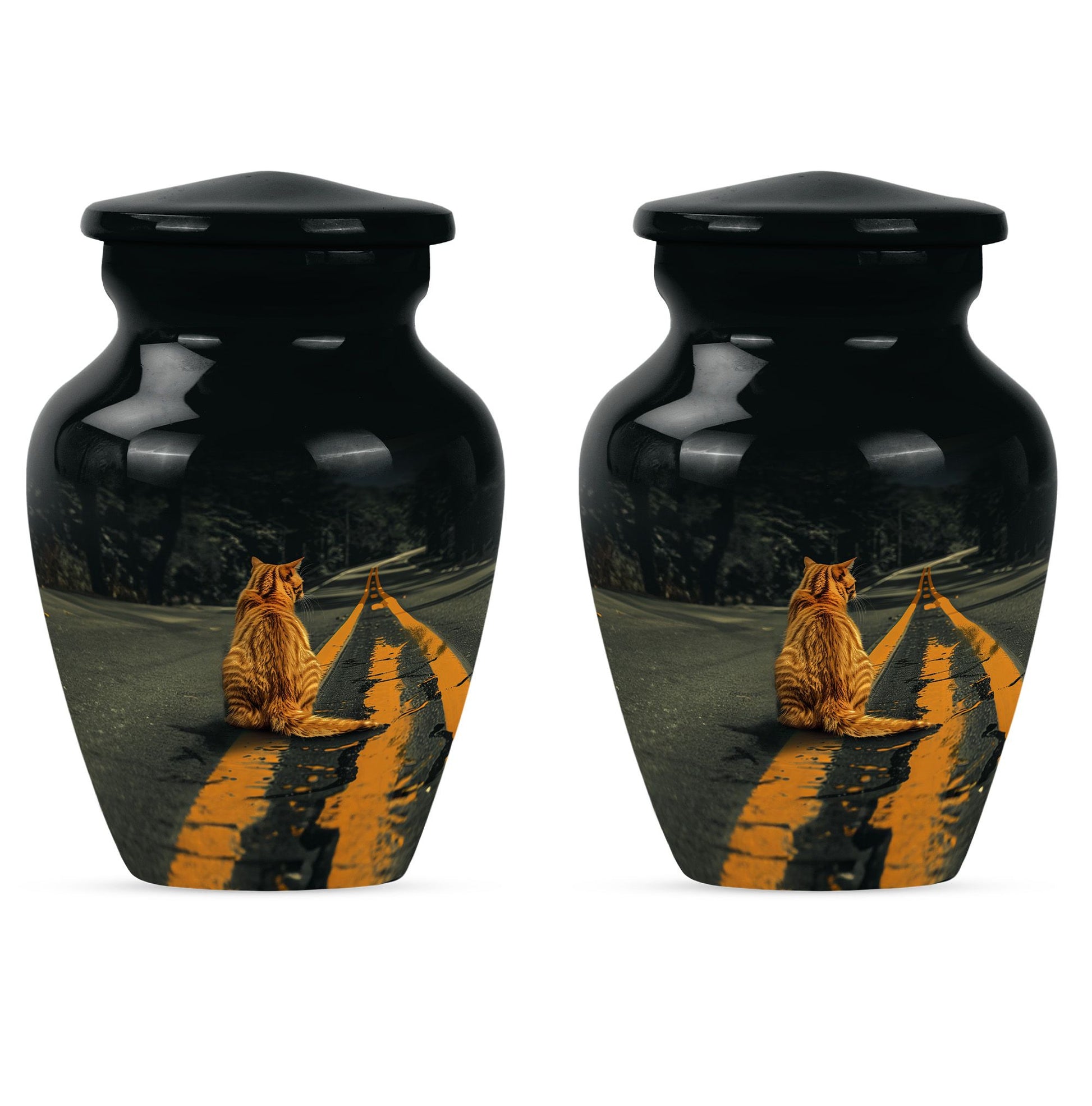 Orange Cat Mini Keepsake Funeral, Ashes Cremation Urn For Ashes