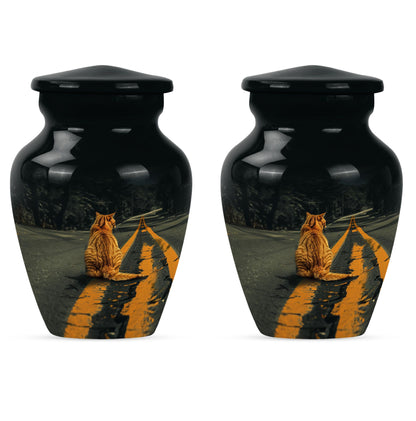 Orange Personalized Cat Keepsake Urn for Pet Ashes -  Yatskia