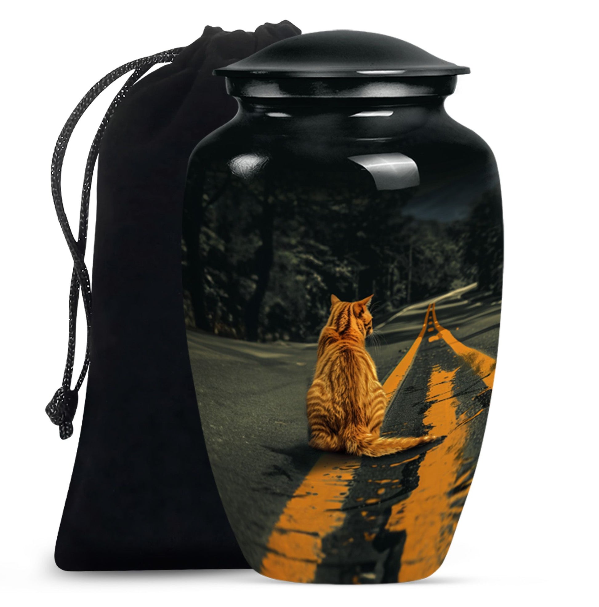 Orange Cat Mini Keepsake Funeral, Ashes Cremation Urn For Ashes