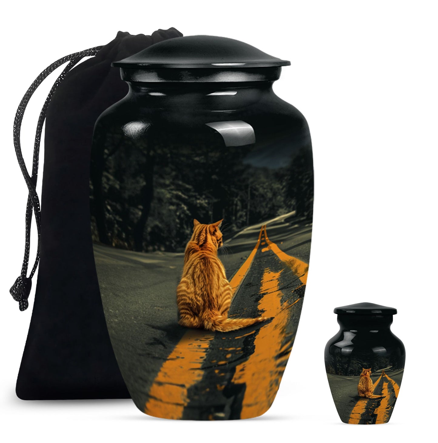 Orange Personalized Cat Keepsake Urn for Pet Ashes -  Yatskia
