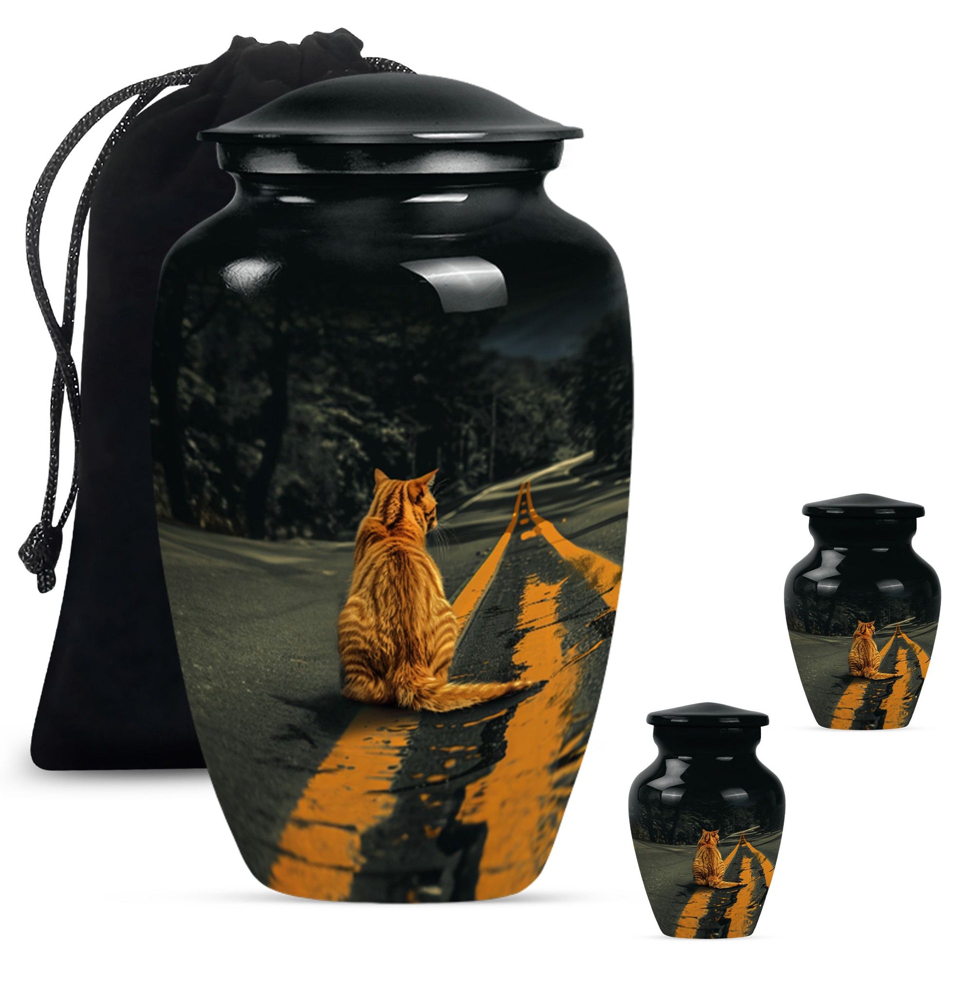 Orange Cat Mini Keepsake Funeral, Ashes Cremation Urn For Ashes