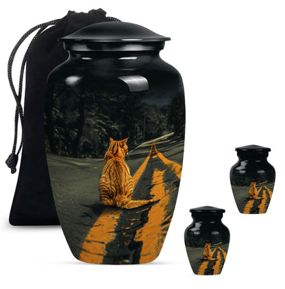 Orange Personalized Cat Keepsake Urn for Pet Ashes -  Yatskia