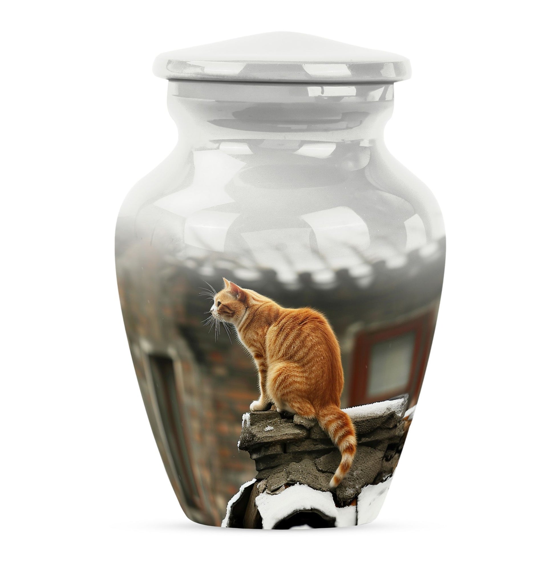 Orange Cat Keepsake For Ashes Large Funeral, Ashes Urn For Ashes