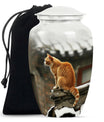 Orange Cat Keepsake For Ashes Large Funeral, Ashes Urn For Ashes