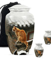 Orange Cat Keepsake For Ashes Large Funeral, Ashes Urn For Ashes