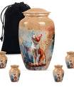 10-inch orange cat cremation urn