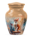 10-inch orange cat cremation urn