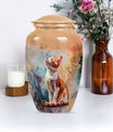10-inch orange cat cremation urn