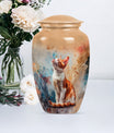 10-inch orange cat cremation urn