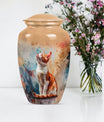 10-inch orange cat cremation urn