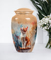 10-inch orange cat cremation urn