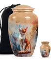 10-inch orange cat cremation urn
