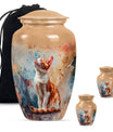 10-inch orange cat cremation urn