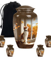 orange cat aluminium urn for adult man's cremation ashes