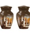 orange cat aluminium urn for adult man's cremation ashes