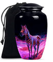 Elegant 10-inch zebra urn for burial cremation.
