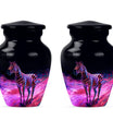 Elegant 10-inch zebra urn for burial cremation.