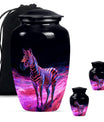 Elegant 10-inch zebra urn for burial cremation.