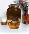 Zebra urn for women's cremation, personalized