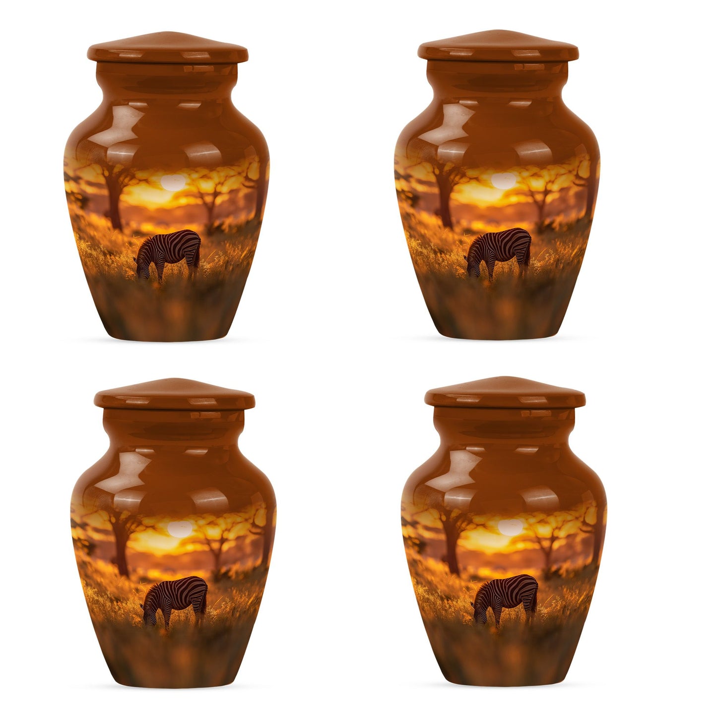 Personalized Zebra Keepsake Urn for Human Ashes - 10-inch, 200 cu in - Yatskia