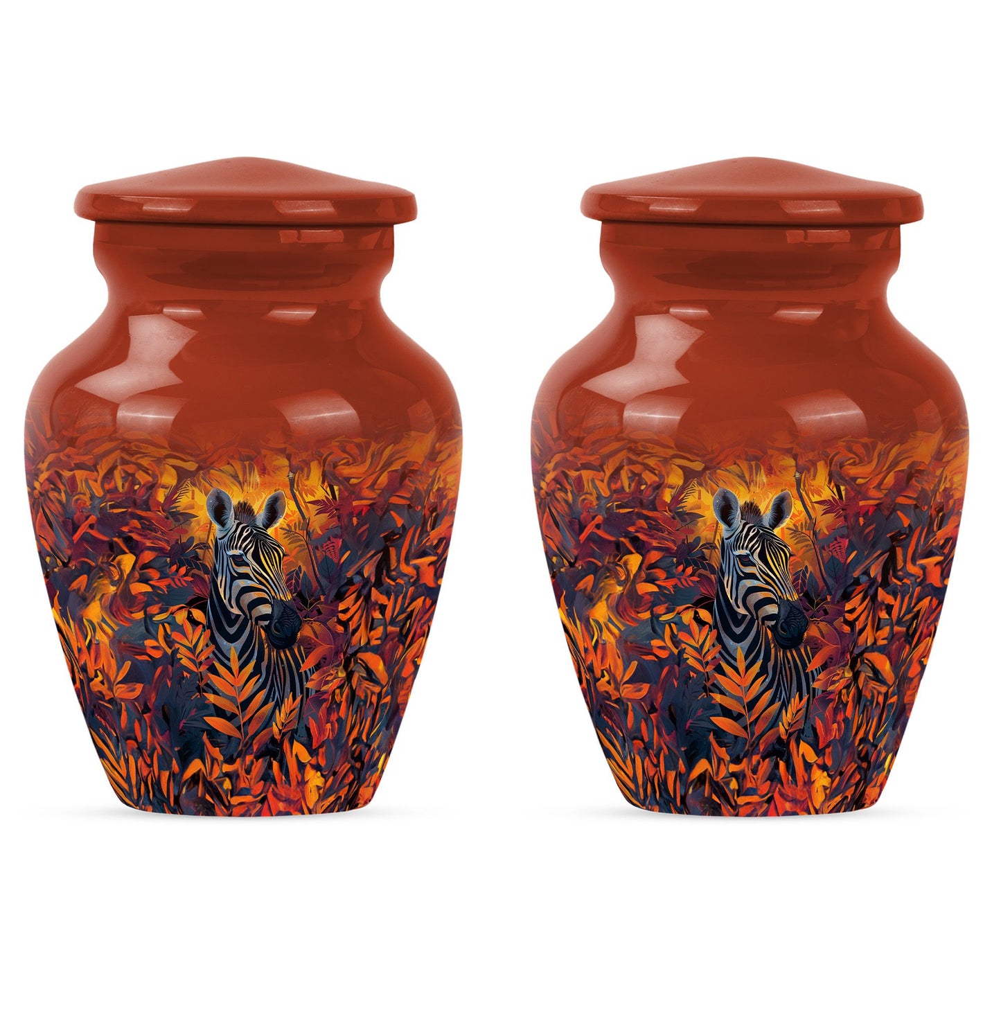 Personalized Zebra Keepsake Urn for Human Ashes - 10-inch, 200 cu in - Yatskia