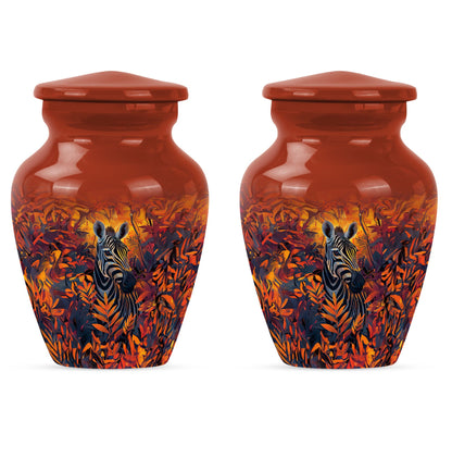 Personalized Zebra Keepsake Urn for Human Ashes - 10-inch, 200 cu in - Yatskia