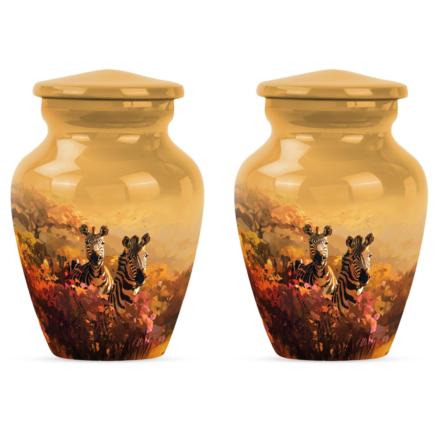 Personalized Zebra Cremation Urn for Human Ashes - 10-inch, 200 cu in - Yatskia
