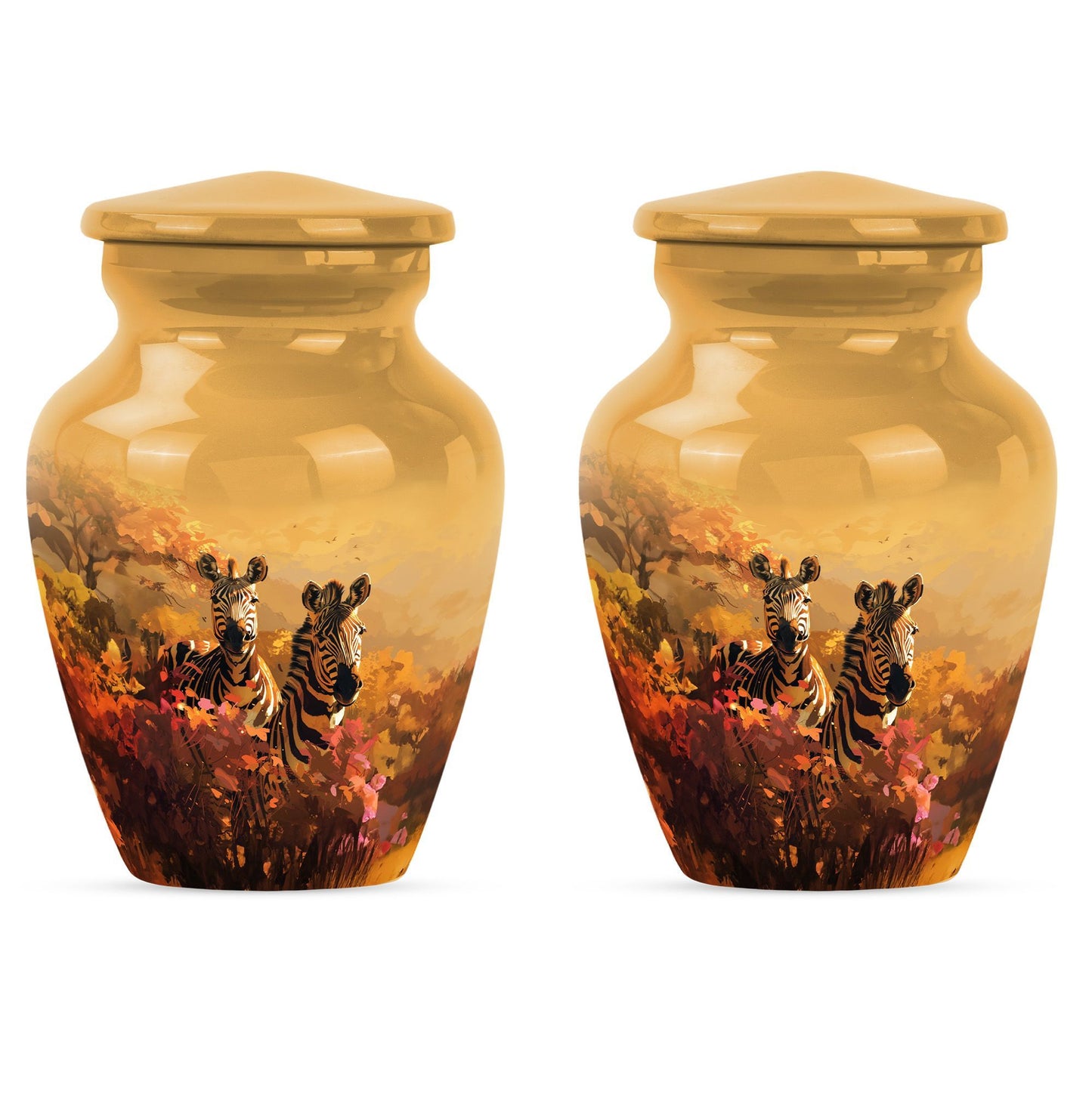 10 inch Aluminium Medium Zebra urn.