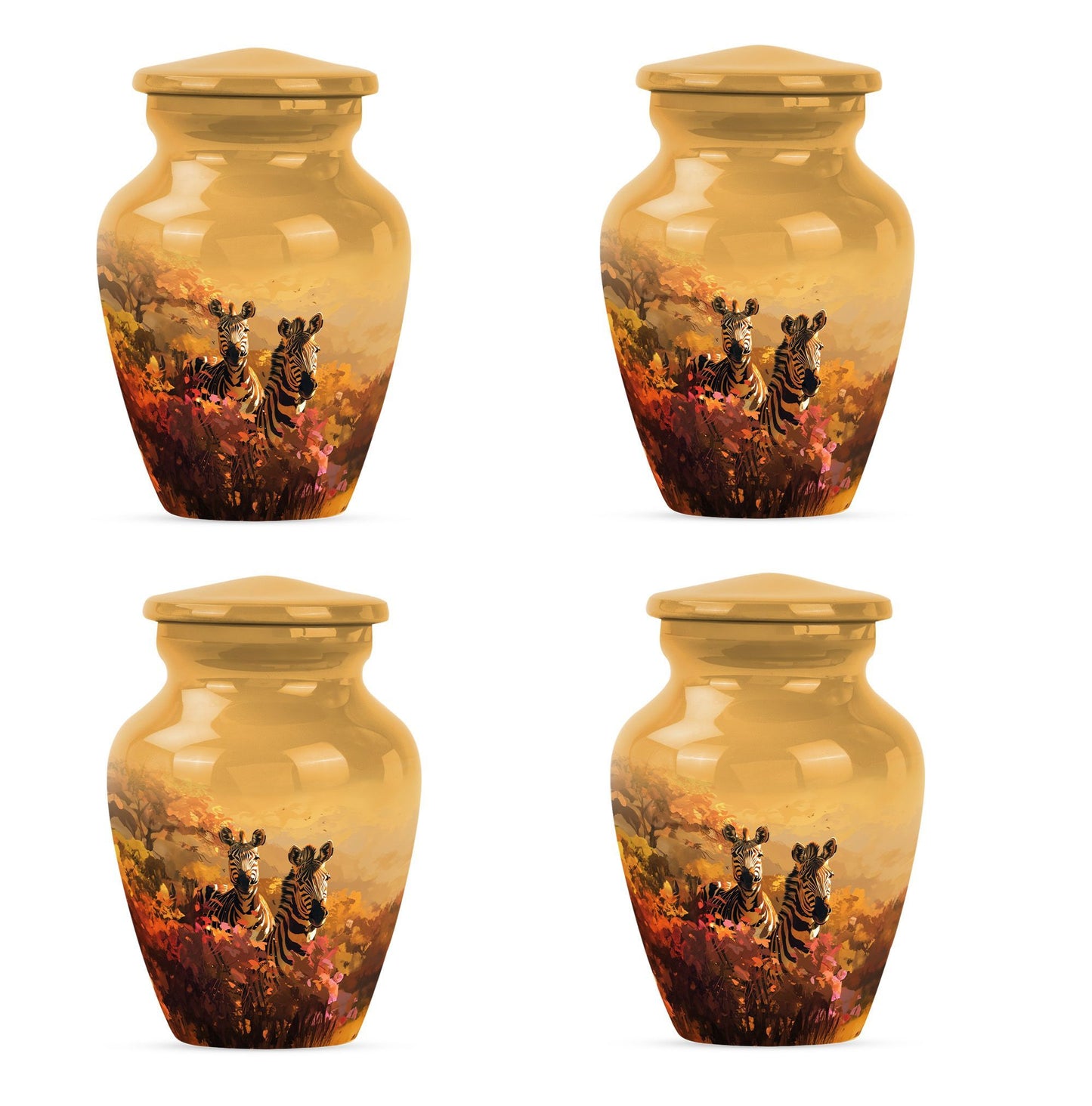10 inch Aluminium Medium Zebra urn.
